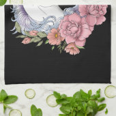 Weißes Einhorn und Blume Geschirrtuch (Gefaltet)