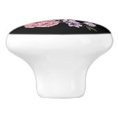 Weißes Einhorn und Blume Keramikknauf (Seitenansicht)