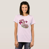 Weißes Einhorn und Blume T-Shirt (Vorne ganz)