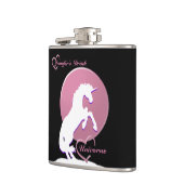 Weißes Einhorn V (rosa) Flachmann (Links)