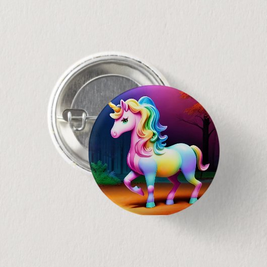 Weißes Einhornpferd-37474 Button (Vorne & Hinten)