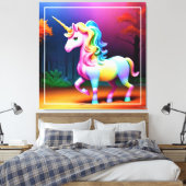 Weißes Einhornpferd-37474 Leinwanddruck (Insitu (Schlafzimmer))