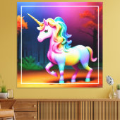 Weißes Einhornpferd-37474 Leinwanddruck (Insitu (Wohnzimmer))