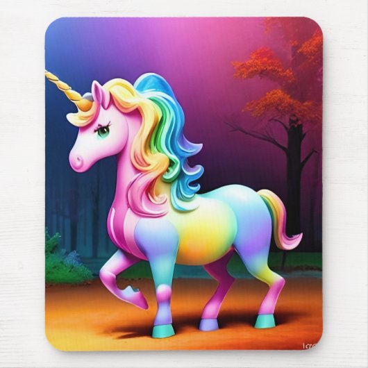 Weißes Einhornpferd-37474 Mousepad (Vorne)