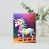 Weißes Einhornpferd-37474 Postkarte (Stehend Vorderseite)