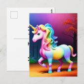Weißes Einhornpferd-37474 Postkarte (Vorne/Hinten)