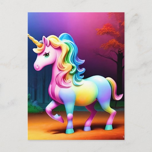 Weißes Einhornpferd-37474 Postkarte (Vorderseite)