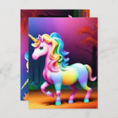 Weißes Einhornpferd-37474 Postkarte (Vorne/Hinten)