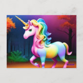 Weißes Einhornpferd-37474 Postkarte (Rückseite)