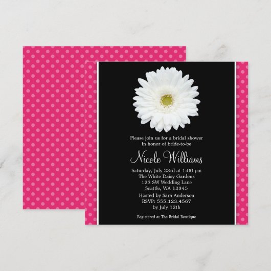 Weißes Einladung (Vorne/Hinten)