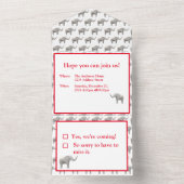 Weißes Elefant-Party All In One Einladung (Innen Boden)