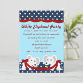 Weißes Elefant-Party Einladung (Stehend Vorderseite)