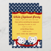 Weißes Elefant-Party Einladung (Vorne/Hinten)