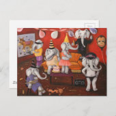 Weißes Elefant-Party Einladungspostkarte (Vorne/Hinten)