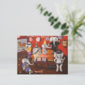 Weißes Elefant-Party Einladungspostkarte (Stehend Vorderseite)