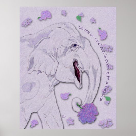 Weißes Elefantengeschenk Poster (Vorne)