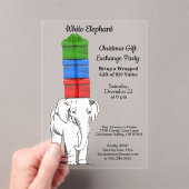 Weißes Elefantengestapelte Geschenkbörse Party Acryleinladungen (Insitu (Handheld))