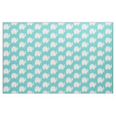 Weißes Elefantenmuster Aqua Stoff (Fat Quarter (45,7 x 55,9 cm))