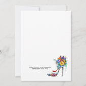 Weißes elegantes Brautparty mit Blumenschuh Einladung (Rückseite)