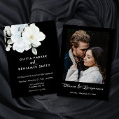 Weißes, elegantes Foto mit floralen Elementen Mode Einladung