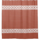 Weißes elegantes, geometrisches Muster Terracotta  Duschvorhang (Vorderseite)