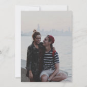 Weißes elegantes, handgezeichnetes botanisches Hoc Save The Date (Rückseite)