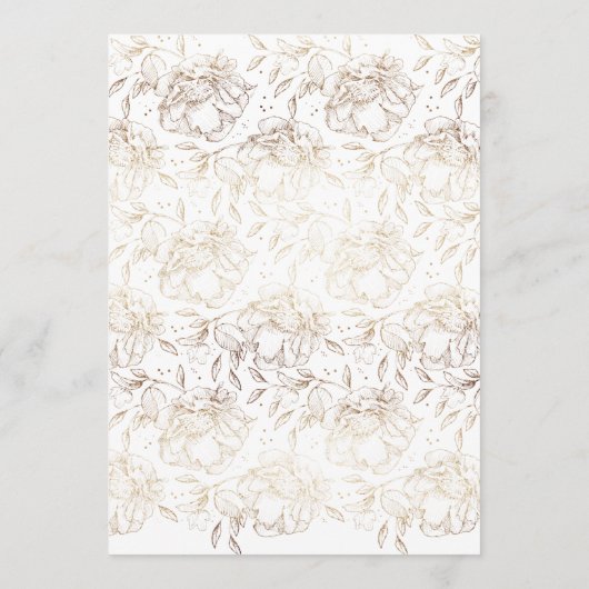 Weißes elegantes handgezeichnetes botanisches Mono Einladung (Rückseite)