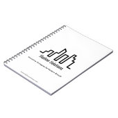 Weißes elegantes Notebook mit Minimalistischem Des Notizblock (Linke Seite)