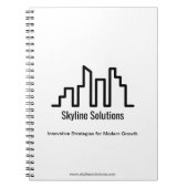 Weißes elegantes Notebook mit Minimalistischem Des Notizblock (Vorderseite)