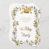 Weißes elegantes Snowflake Corporate Party laden Einladung (Vorne/Hinten)