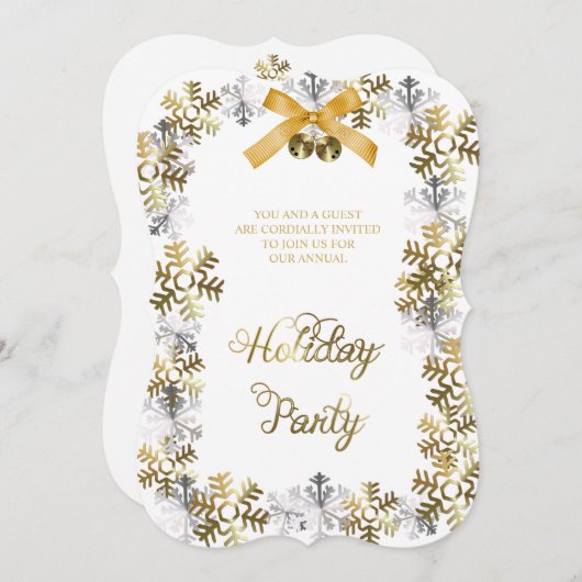 Weißes elegantes Snowflake Corporate Party laden Einladung (Vorne/Hinten)