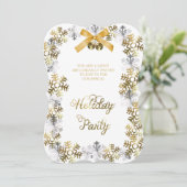 Weißes elegantes Snowflake Corporate Party laden Einladung (Stehend Vorderseite)