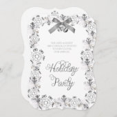 Weißes elegantes Snowflake Corporate Party laden Einladung (Vorne/Hinten)