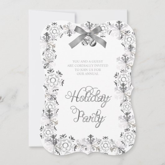 Weißes elegantes Snowflake Corporate Party laden Einladung (Vorderseite)