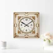 Weißes Elegantes Tessin Quadratische Wanduhr (Zuhause)