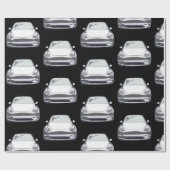 weißes Elektrofahrzeug SUV Auto schwarzer Hintergr Geschenkpapier (Flach)