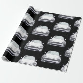 weißes Elektrofahrzeug SUV Auto schwarzer Hintergr Geschenkpapier (Ungerollt)