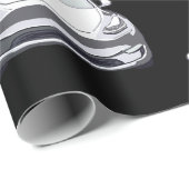 weißes Elektrofahrzeug SUV Auto schwarzer Hintergr Geschenkpapier (Rolleneckpunkt)