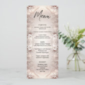 Weißes Elfenbein-Blumenmenü Menükarte (Stehend Vorderseite)