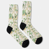Weißes Elfenbeingewölbe Aquarellfarben Beige Socken (Rechts)