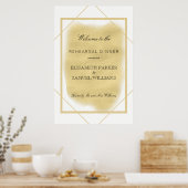 Weißes Elfenbeingold gerahmtes Abendessen in der P Poster (Küche)