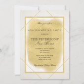 Weißes Elfenbeingold gerahmtes formales Party für Einladung (Vorderseite)