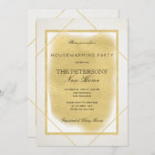 Weißes Elfenbeingold gerahmtes formales Party für Einladung (Vorne/Hinten)