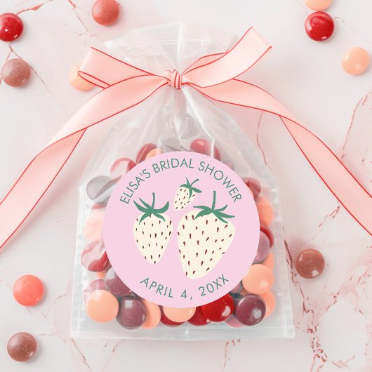 Weißes Erdbeeren Pineberry BRAUTPARTY Custom Runder Aufkleber