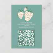 Weißes Erdbeeren Pineberry BRAUTPARTY QR-Code Begleitkarte (Vorderseite)