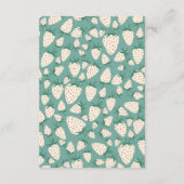 Weißes Erdbeeren Pineberry BRAUTPARTY QR-Code Begleitkarte (Rückseite)