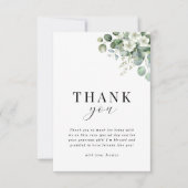 Weißes Eukalyptus Brautparty Dankeskarte (Vorderseite)