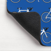 Weißes Fahrrad auf Blue Mouse Pad Mousepad (Ecke)