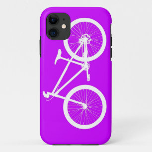 Weißes Fahrrad auf Lila iPhone 11 Hülle