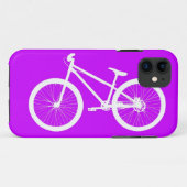 Weißes Fahrrad auf Lila Case-Mate iPhone Hülle (Rückseite (Horizontal))